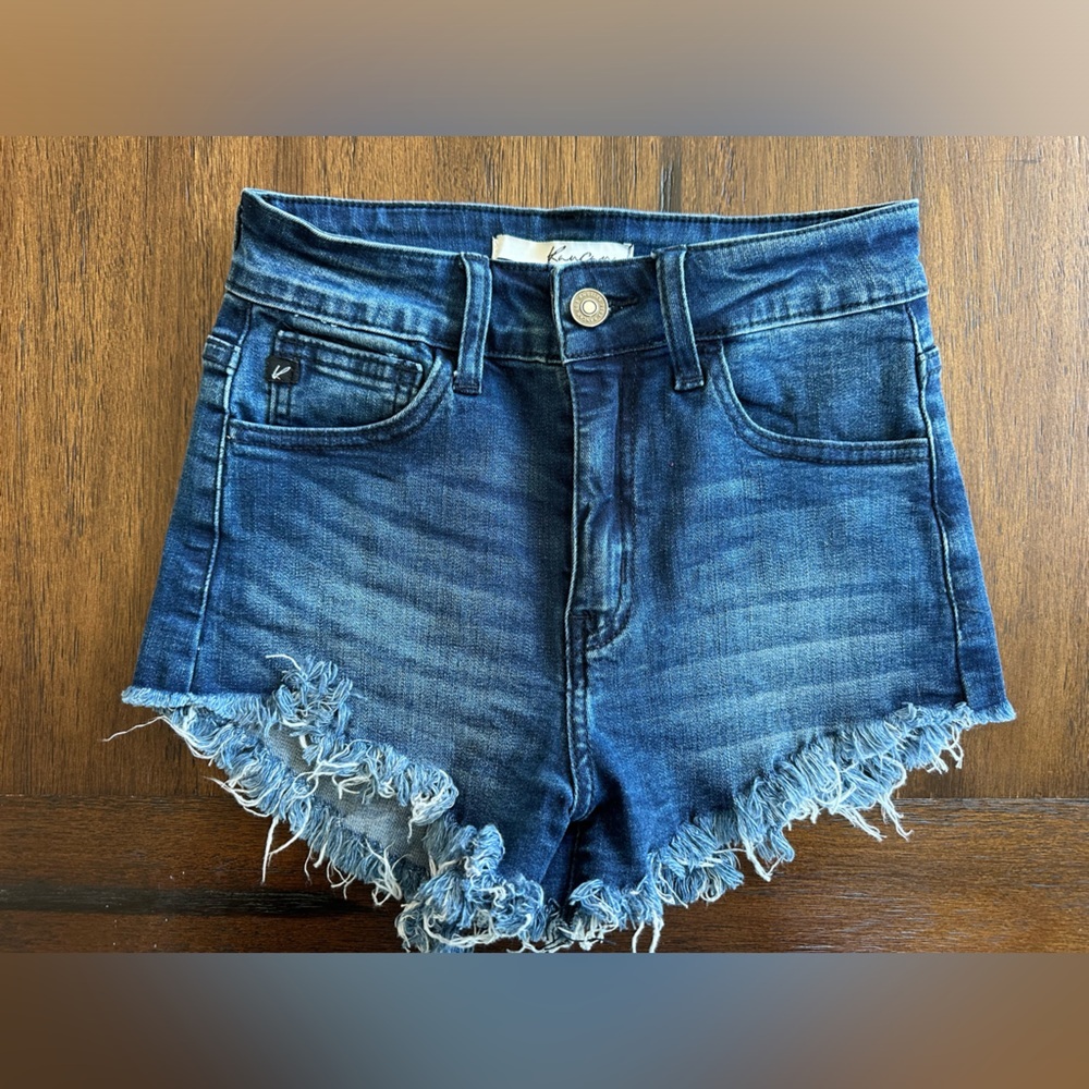 Kancan Denim Frayed Hem Women Shorts- size 0/23 - Picture 1 of 4